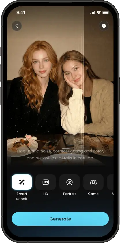 Neopix photo enhancement screen on Android